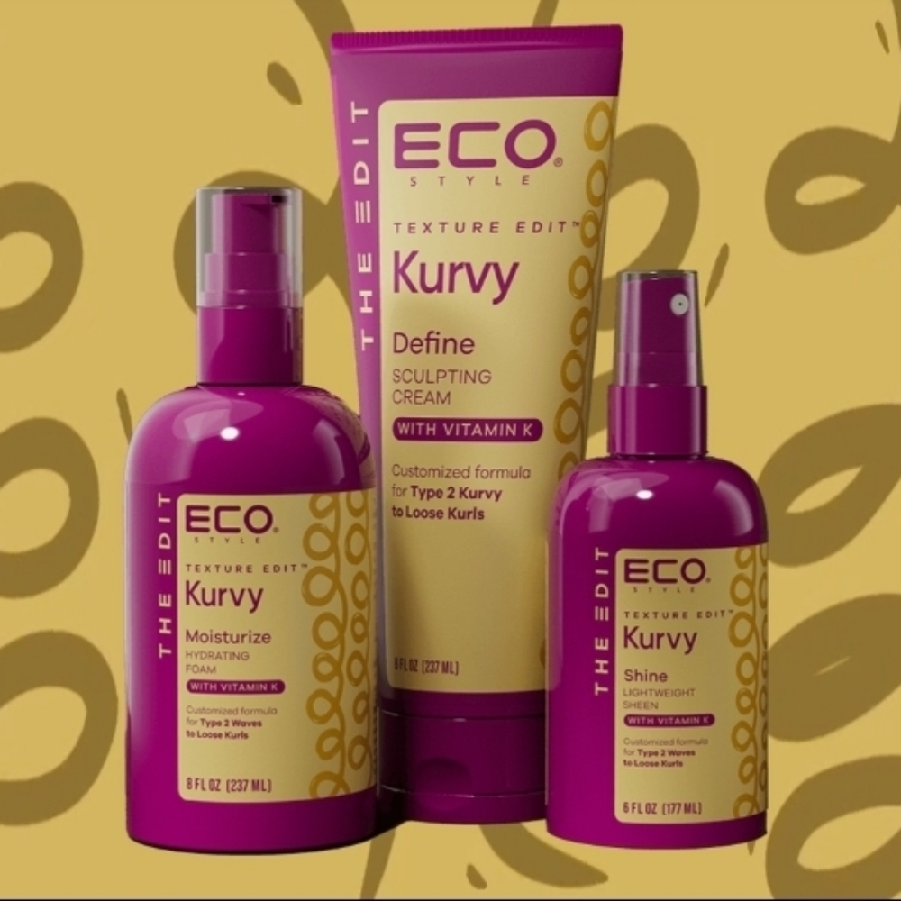 🆕️Eco Style Kurvy Hair Care Set — Type 2 Waves to Loose Curls
